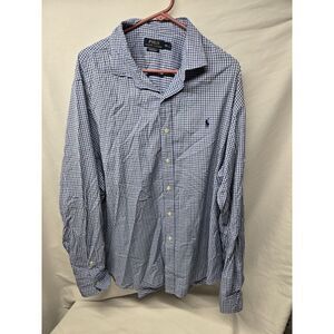 Polo‎ Ralph Lauren Performance Plaid Shirt Mens 2XL XXL Blue Preppy